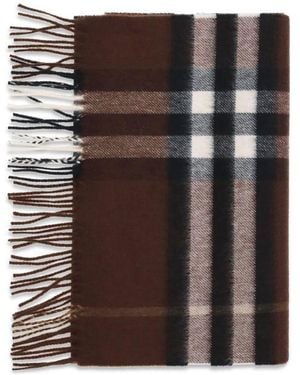 Burberry Cashmere Check Scarf - Brown