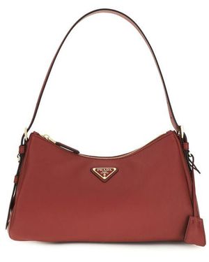 Prada Multicolor Calf Leather Bos Taurus Shoulder Bag - Red