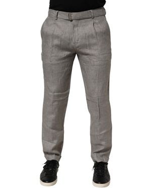 Briglia 1949 Grey Mid Waist Dress Formal Skinny Men Trousers