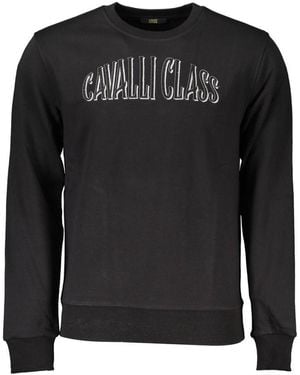 Roberto Cavalli Black Cotton Men Sweatshirt
