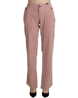Ermanno Scervino High Waist Straight Cotton Trouser Pants - Multicolor