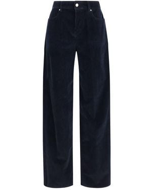 Max Mara Blue Cotton Casual Pants