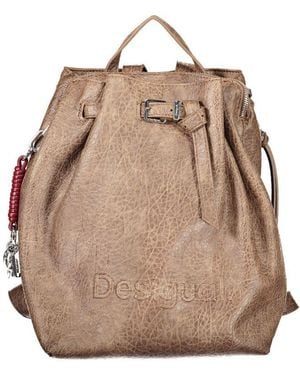 Desigual Brown Polyurethane 's Backpack - Natural
