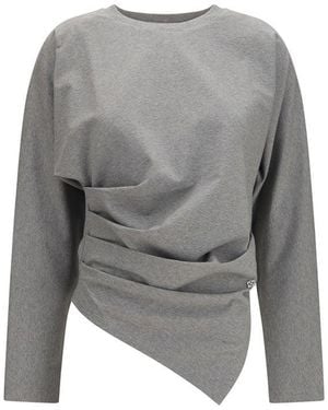 Ganni Grey Cotton Pattern Shirt