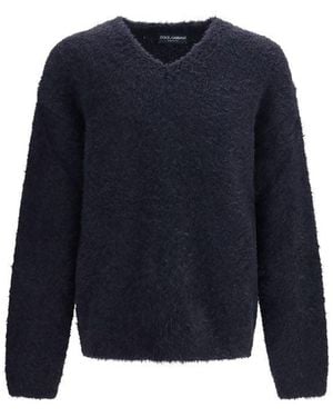 Dolce & Gabbana Blue Marabou Sweatshirt