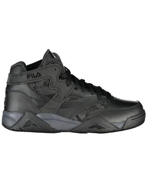 Fila High-Top Sports Sneakers With Contrast Details - Black