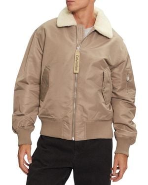 Calvin Klein Beige Polyamide Riciclata Jacket - Brown