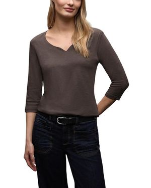 Street One Brown Cotton Long Sleeve T - Black