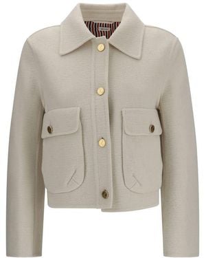Thom Browne Beige Wool Oves Aries Jacket - Multicolor