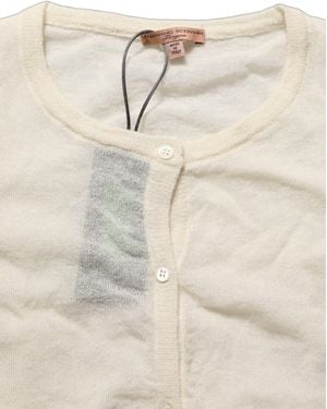 Ermanno Scervino White Knit Cropped Wool Cardigan Sweater - Natural