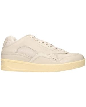 Jil Sander Beige Leather Low Top Sneakers - Natural