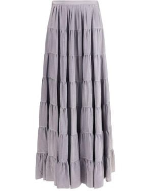 Forte Forte Gray Silk Long Skirt - Purple