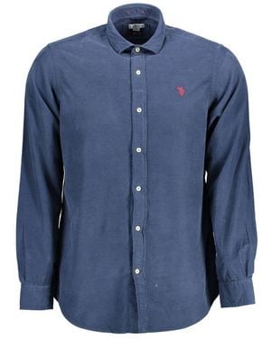 U.S. POLO ASSN. Blue Cotton Men Shirt