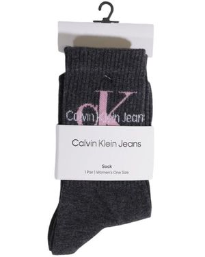 Calvin Klein Grey Cotton Sock - Black