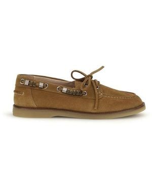 Pinko Brown Calf Leather Bos Taurus Slip - Natural
