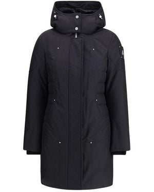 Moose Knuckles Black Recycled Polyester Parka - Blue