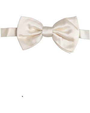 Dolce & Gabbana Silk Adjustable Neck Papillon Bow Tie - Natural