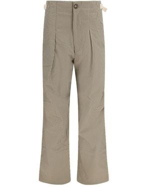 Isabel Marant Beige Cotton Casual Trousers - Grey