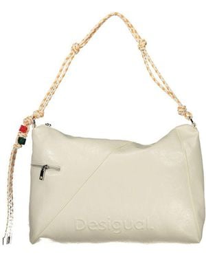Desigual Ecru Polyurethane Handbag - Natural