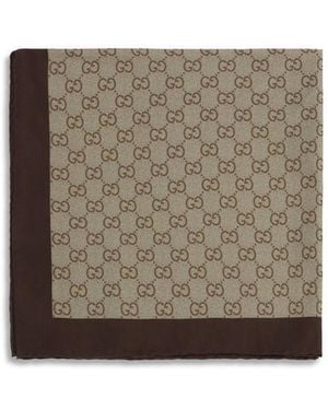 Gucci Beige Silk Foulard - Brown