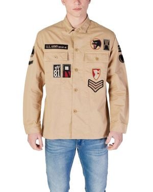 Replay Classic Long Sleeve Cotton Shirt With Button Fastening - Blue