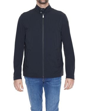 Suns Black Nylon Shell Jacket - Blue
