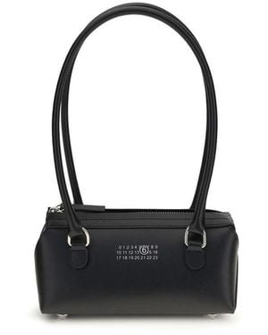MM6 by Maison Margiela Black Calf Leather Bos Taurus Shoulder Bag