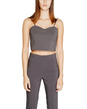 Rinascimento Grey Polyester Top - Black
