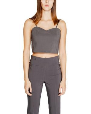 Rinascimento Gray Polyester Tops & T - Black