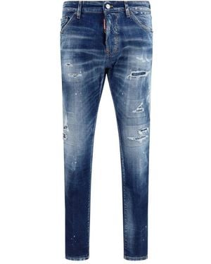 DSquared² Blue Cotton Slim Fit Jeans