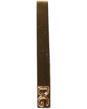 Dolce & Gabbana Tone Brass Logo Branded Tie Clip Bar - Metallic