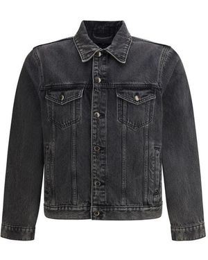 7FOR Grey Cotton Denim Jacket - Black