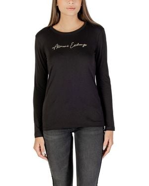 ARMANI EXCHANGE Bicolour Cotton Long Sleeve T - Black
