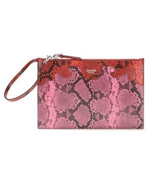 Ganni Multicolor Polyester Wallet - Pink