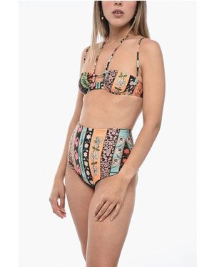 Agua Bendita High-Waisted Soya Geranio Bikini Set With Bralette - Orange