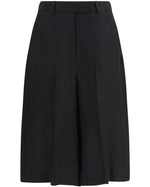 Lardini Black Viscose Bermuda Shorts