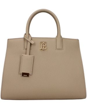 Burberry Beige Leather Handbag - Natural