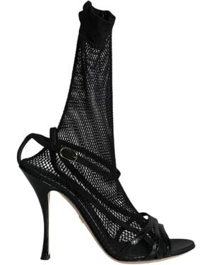 Dolce & Gabbana Suede Short Boots Sandals Shoes - Black