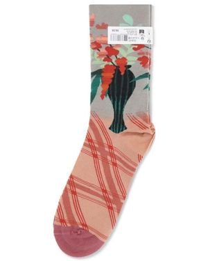 Bonne Maison Black Cotton Socks - Red
