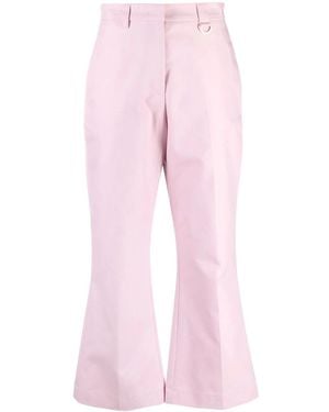 MSGM Pressed-Crease Cotton Tailored Trousers - Pink