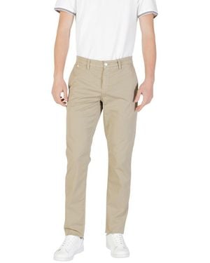Replay Bicolour Cotton Casual Trousers - Natural