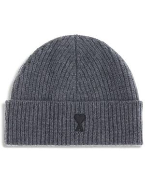 Ami Paris Ami De Coeur Beanie Hat - Blue