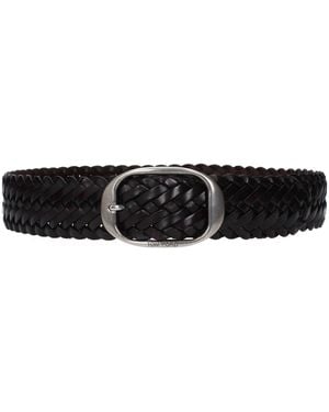 Tom Ford Brown Leather Regular Belt - Black