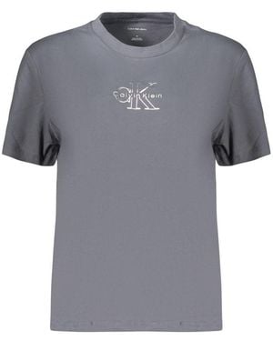 Calvin Klein Blue Cotton 's Tshirt - Gray