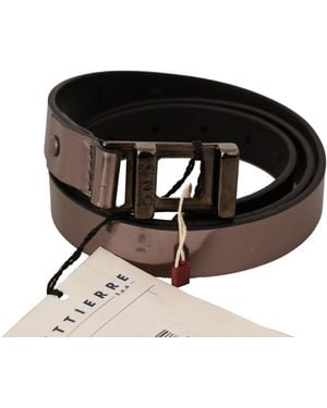 CoSTUME NATIONAL Pink Metallic Leather Buckle Belt - Multicolour