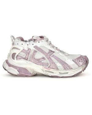 Balenciaga Purple Polyester Athletic Sneakers - White