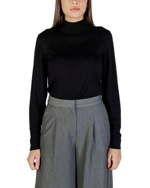 Ichi Black Viscose Turtleneck