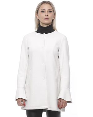 19V69 Italia by Versace Elegant Neoprene Coat - White
