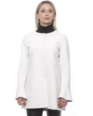 19V69 Italia by Versace White Neoprene Jacket & Coat
