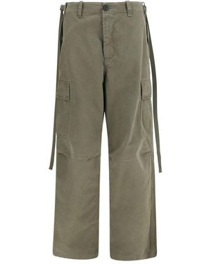 Fendi Bicolour Cotton Cargo Trousers - Green